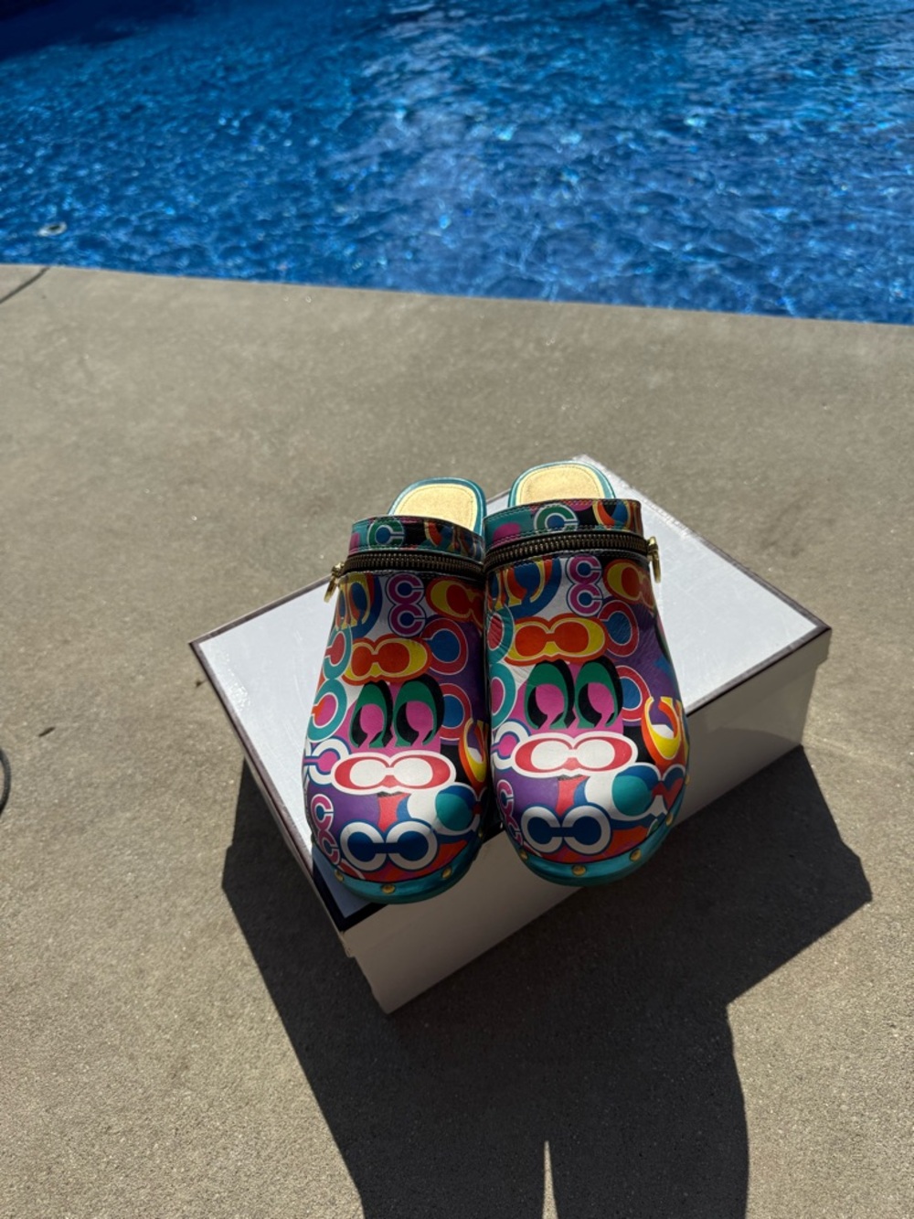 Coach Colorful Graphic Clog Mules - Multicolor